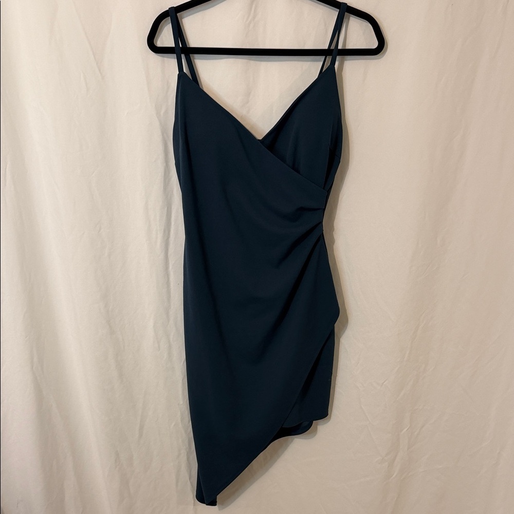 Elegant Blue/Green Asymmetrical Dress